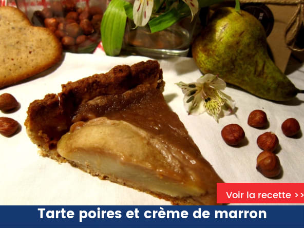 Tarte rustique à la crème de marron et aux poires